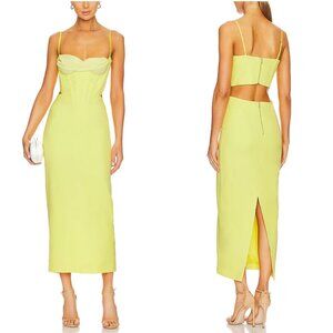 BEST Bardot Revolve Martini Midi Dress XS/L/XL LimoncelloCocktail Party Cut Out